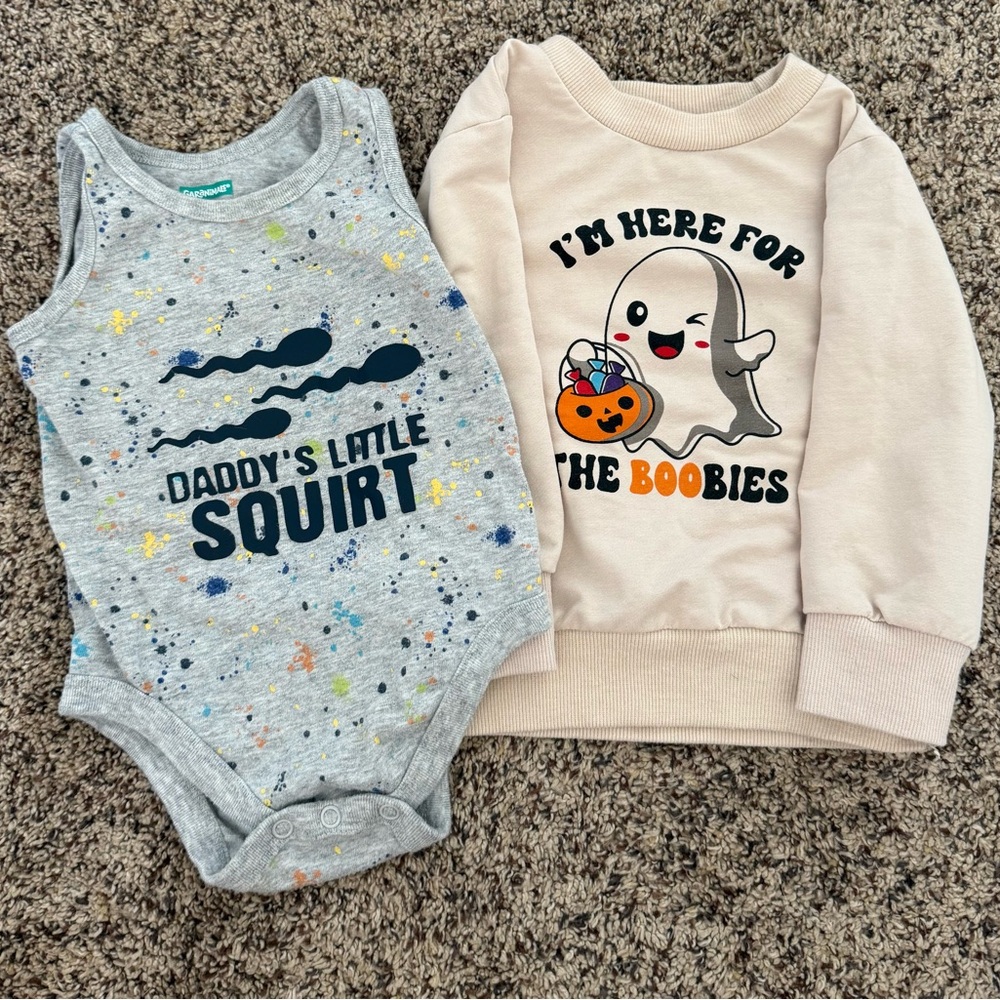 Cute Baby Onesie and Sweatshirt